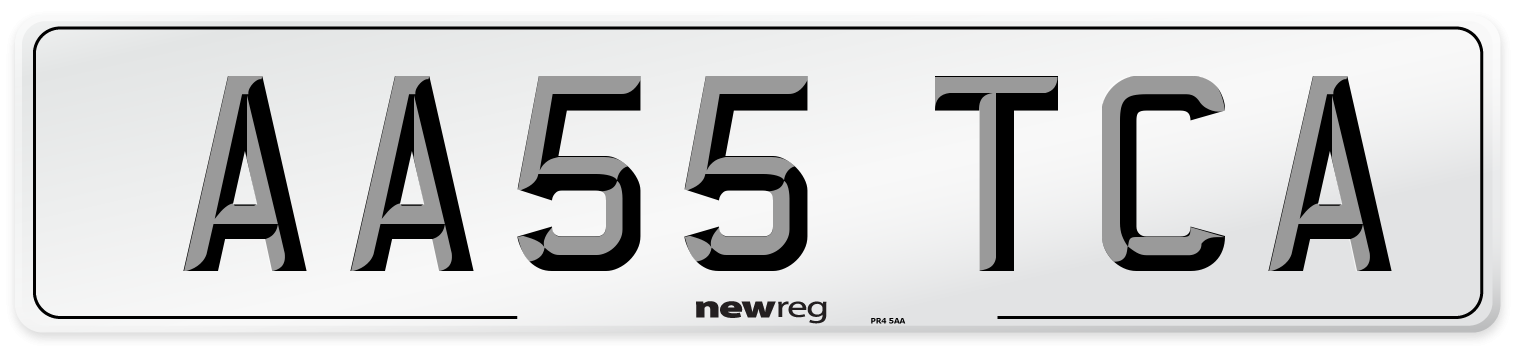 AA55 TCA Number Plate from New Reg